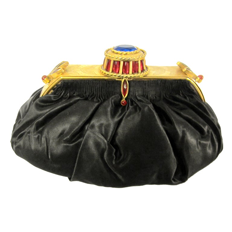 Uniquely Unusual, Jewel Embellished, Pouch-Styled Handbag For Sale