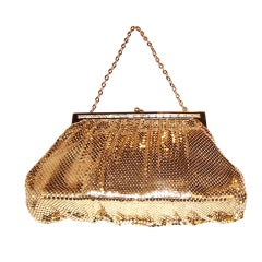 Vintage 1950's Whiting & Davis Gold Mesh Handbag for Evening