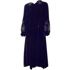 Black Velvet Evening Coat with Soutache & Glass Beadwork