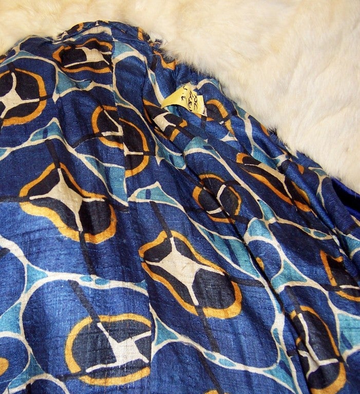 Superb 1920's Royal Blue Silk Velvet Jacket with Ermine Trim For Sale 1
