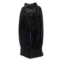 Antique 1920's  Black Silk Velvet Cocoon Evening Coat