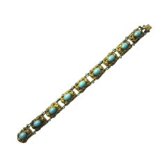 Austro-Hungarian Bracelet with Turquoise Cabochons