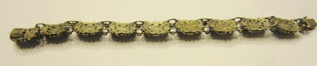 Austro-Hungarian Bracelet with Turquoise Cabochons In Excellent Condition For Sale In Oradell, NJ