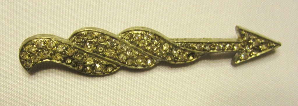 Art Deco Paste Stylized Arrow Brooch