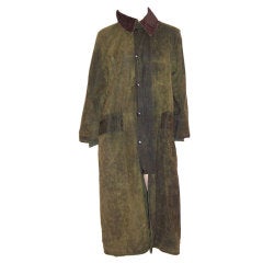 Used Barbour Burghley Men's Waxed Cotton Riding Coat