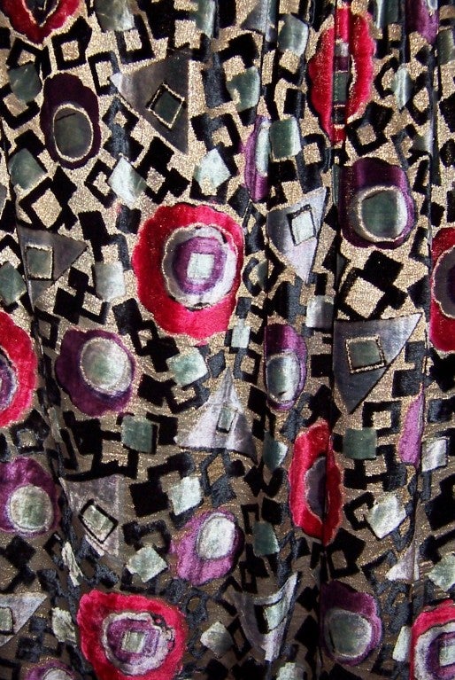 Women's Art Deco Cut-Silk Velvet & Lame Cape