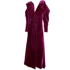 Opulent Plum-Colored Velvet Coat from Ransohoffs-San Francisco