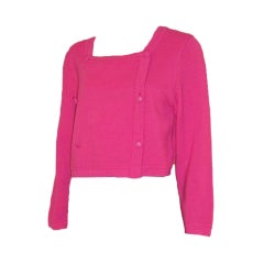 Vintage Rodier-France-Shocking Pink Short Cropped Jacket