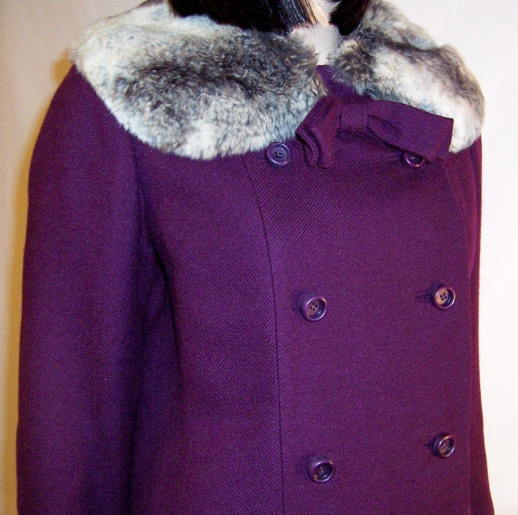 Dan Millstein New York-Paris-Violet Jacket w Chinchilla Collar For Sale 2