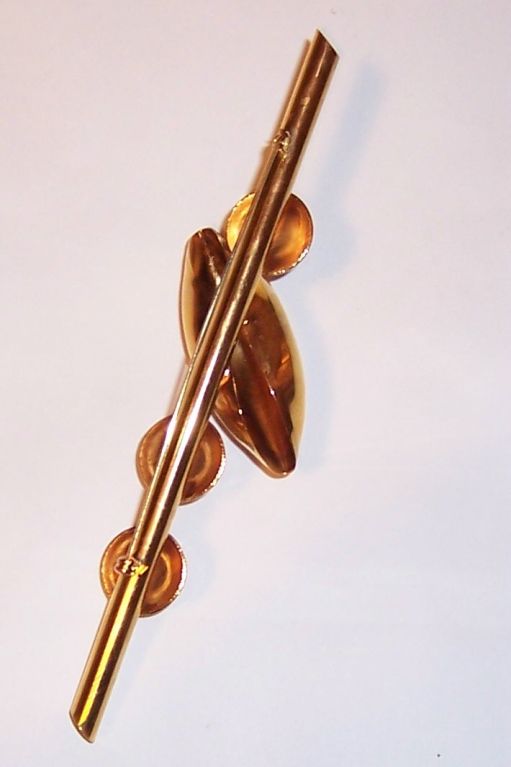 Unusual and Oversized 1940's Gold-Toned Pin