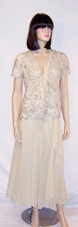 Donna Karan New York Black Label White Lace & Beaded Top
