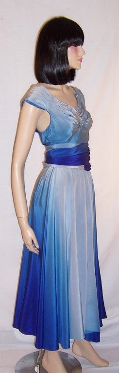 Early 1940's Hand-Dyed Silk Ombre Gown 2