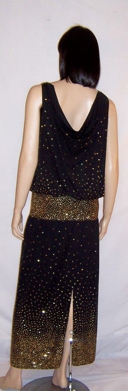 Women's Michael Maiello for Pat Richards Black Gown with Sequins For Sale