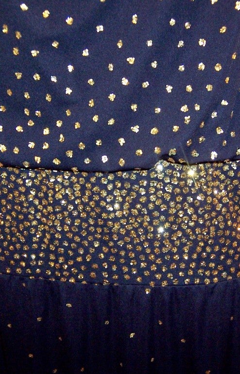 Michael Maiello for Pat Richards Black Gown with Sequins For Sale 3