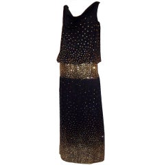 Michael Maiello for Pat Richards Black Gown with Sequins