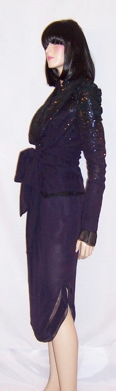 Valentino Aubergine Silk Evening Suit