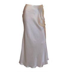 Vintage Fenn Wright Manson-Long Ivory Silk Skirt
