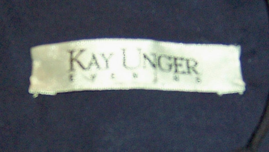 Kay Unger-Evening-Elegant Navy Chiffon Cocktail Dress For Sale 4