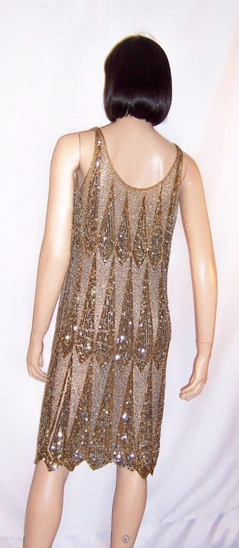 1920's Gold & Silver Sequined & Beaded Dress 1