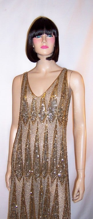 1920's Gold & Silver Sequined & Beaded Dress 3