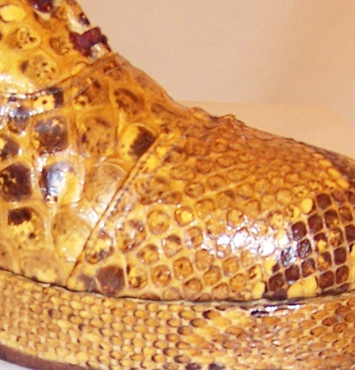 De los hombres Zapatos de plataforma de piel de serpiente de banda de rock originales de los años 70 para hombre en venta