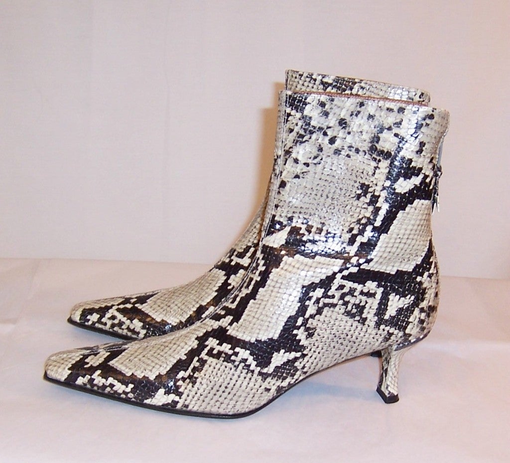 white snake skin boot