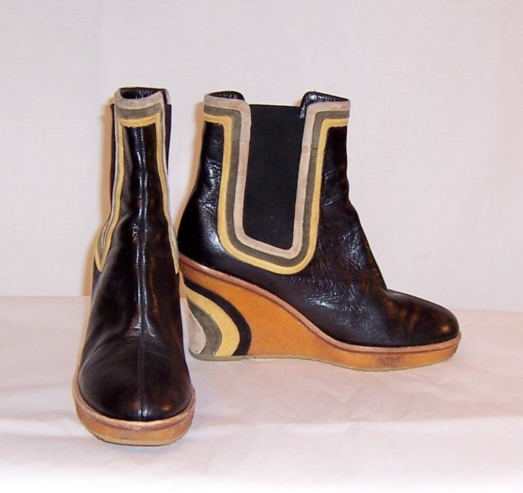 Emilio Pucci-Black Leather & Suede Boots