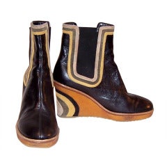 Vintage Emilio Pucci-Black Leather & Suede Boots