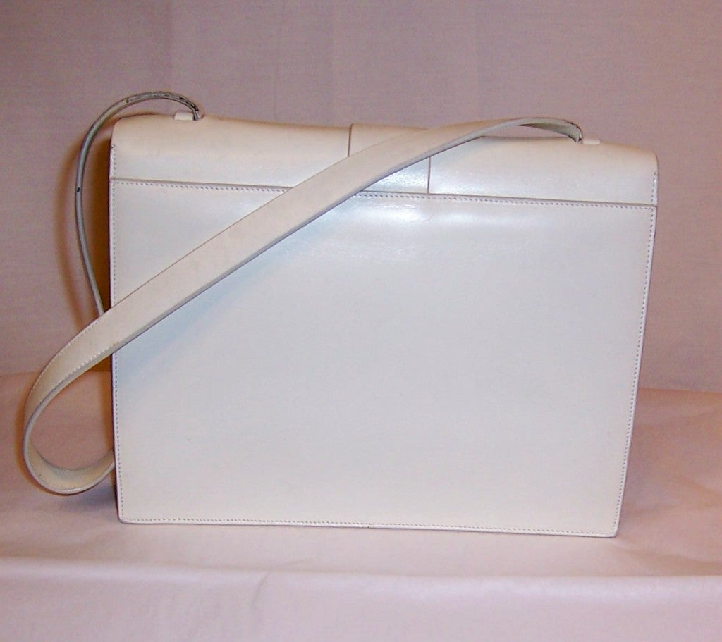 Gucci-Fine White Leather Summertime Handbag For Sale 1