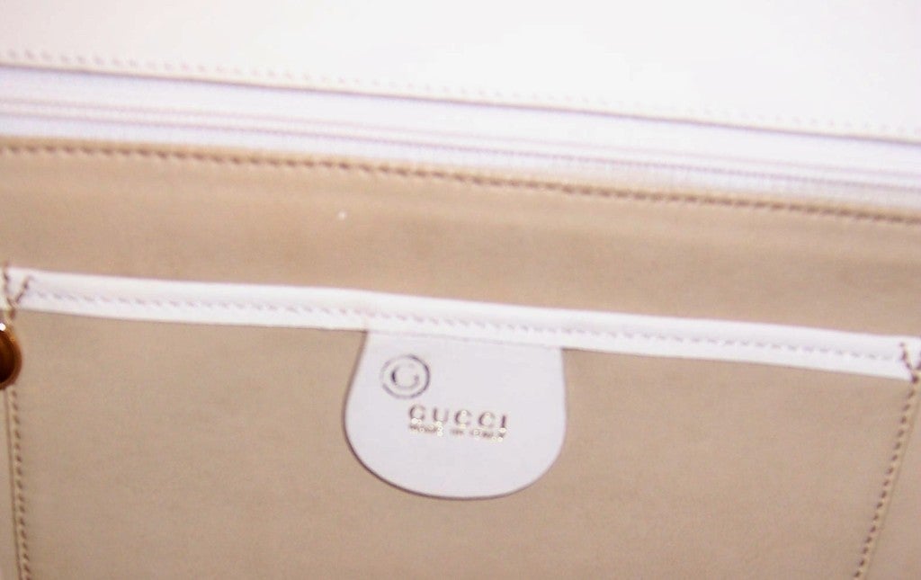 Gucci-Fine White Leather Summertime Handbag For Sale 3