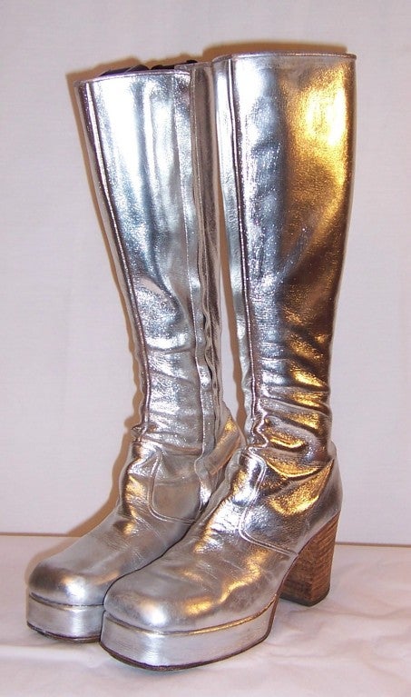 mens silver platform shoes
