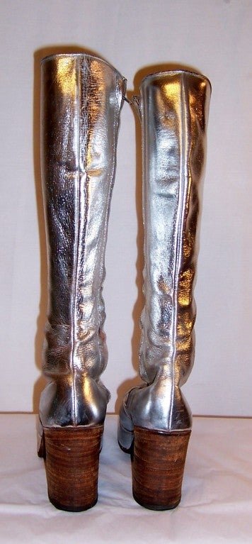 70s silver platform boots