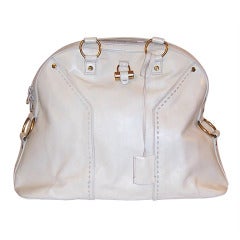 Vintage YSL White Leather Handbag