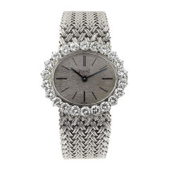 Piaget, Gold Lady's Bracelet Wristwatch with Diamond Bezel