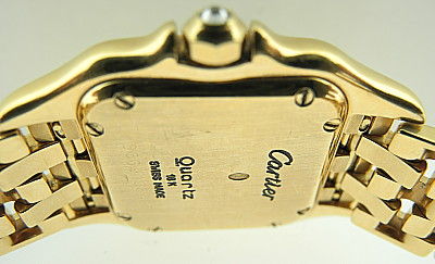 Cartier 'Panthere' Gold & Pave Diamond Dial, Full Diamond Case For Sale 1