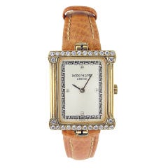 PATEK PHILIPPE, Gold&Diamond Set Rectangular Watch, Ref. 4632