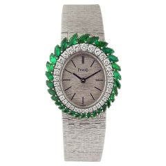 PIAGET Emerald Diamond Gold Ladies' Bracelet Watch