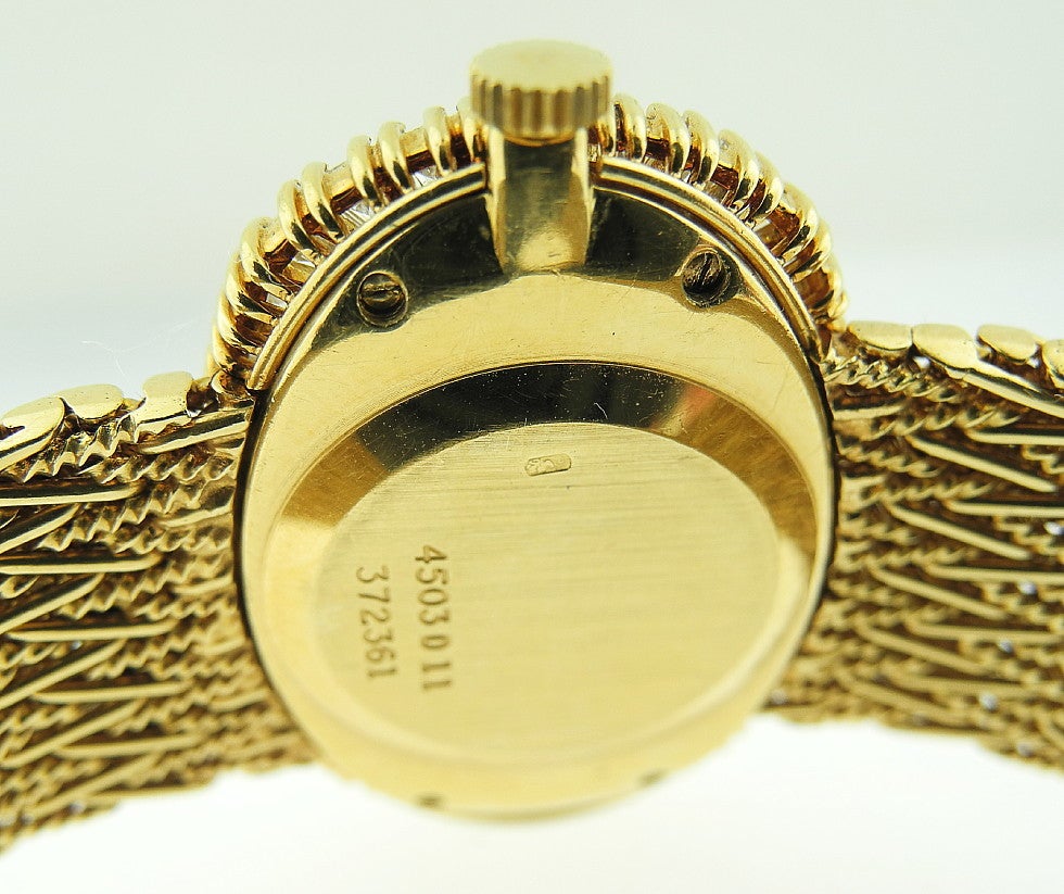 Piaget, Gold Ladies Bracelet Watch W/Onyx Dial & Diamonds For Sale 2