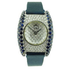 MARIA GASPARI, Swiss Gold Diamond&Blue Sapphire Set Wristwatch