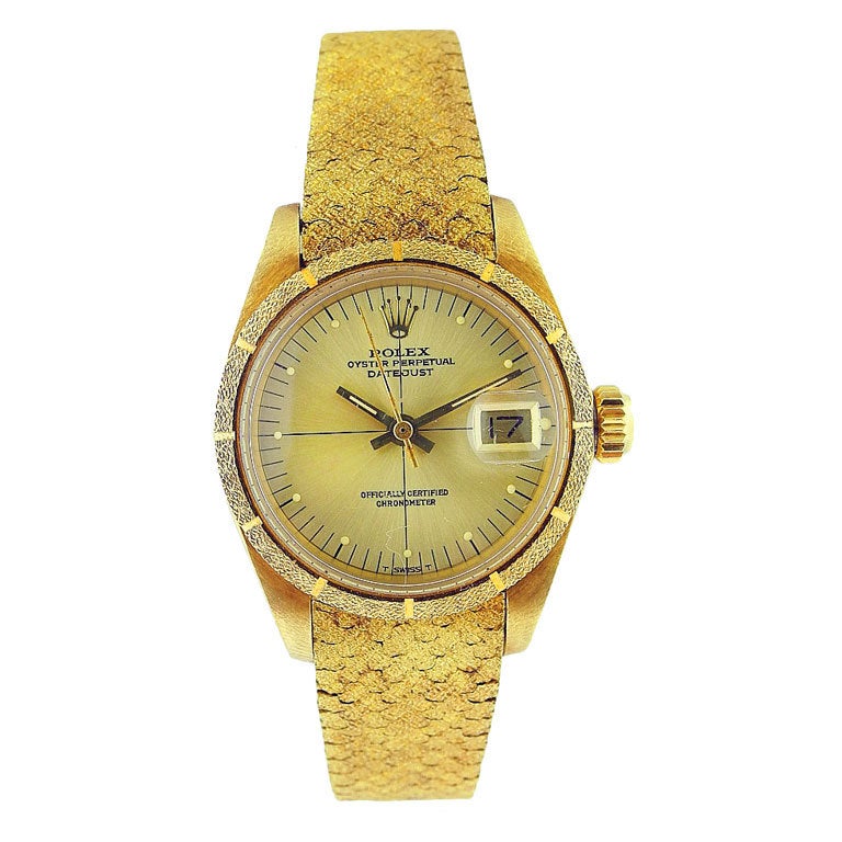 Rolex,  Gold Oyster Perpetual 'Zaphyr', Datejust Ref. 6917 For Sale