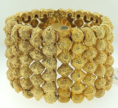 PIAGET Gold Cuff Bracelet & Tiger Eye Dial Ladies Wristwatch For Sale 2