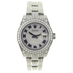 Rolex White Gold and Pavé-Set Diamond Lady's Datejust circa 2001