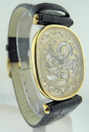 Men's Patek Philippe Skeleton Yellow Gold Oval Gentlaman's Wristwatch
