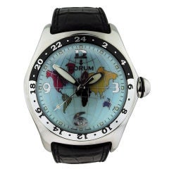 CORUM SS Tonneau Automatic Dual Time Wristwatch