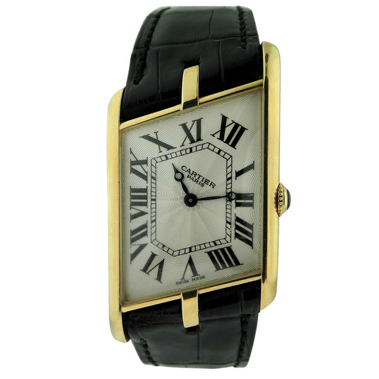 Cartier, Paris  Ltd 135/150 Asymmetric Tank Wristwatch For Sale