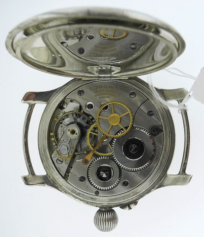 Up for sale is a LONGINES, RETAILED BY WITTNAUER with Weems system, Rare oversized 0.800 silver manually-wound pilot's wristwatch. Case No. 5442792, circa 1930. Calibre 18.69 N, 15 jewels, hinged silver cuvette, dial with Breguet numerals on white