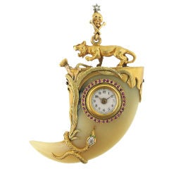 Griffe de Tigre – Gold , Diamond and Ruby Pendant Watch