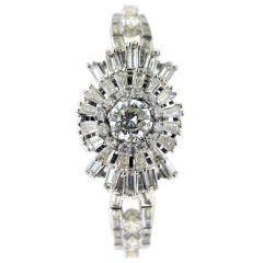 Rolex Ladies Platinum Bracelet Watch Covered With Diamonds