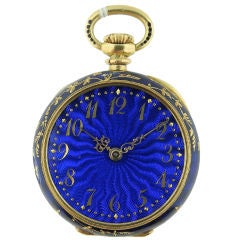 Patek Philippe Ladies Yellow Gold Openface Pendant with Diamonds