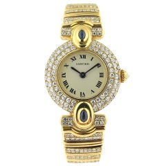 CARTIER Diamond Sapphire Gold Colisee Ladies Watch
